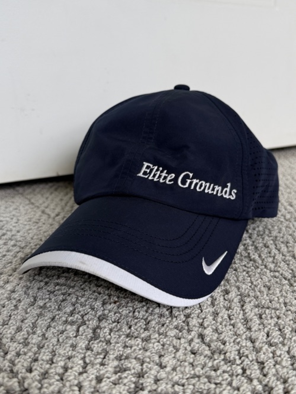 Nike Navy Perforated Performance Cap with White Swoosh